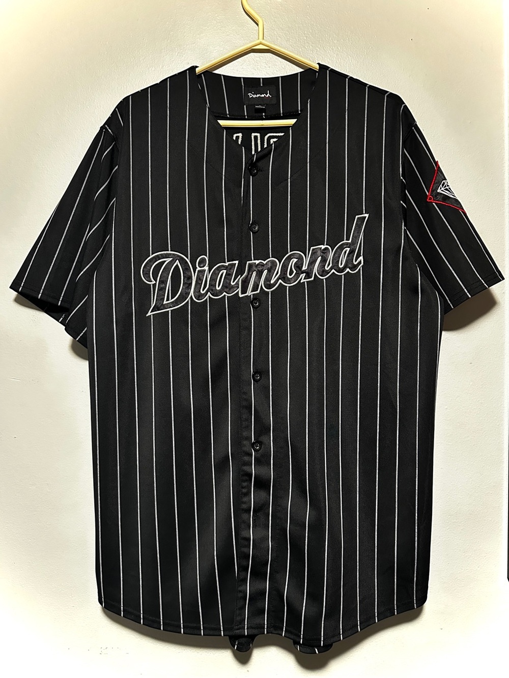 Diamond Supply Co. Black White Pinstripe Baseball Jersey